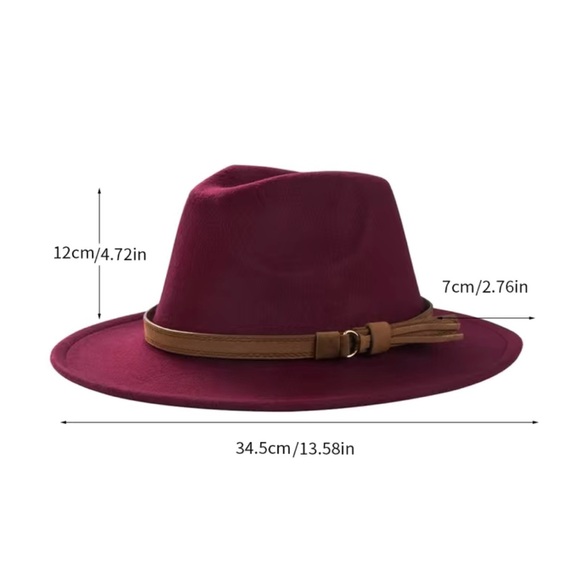 New! Women's Fedora Hat, Panama Hat, Bowler with Wide Brim and Belt Retro - Picture 11 of 12